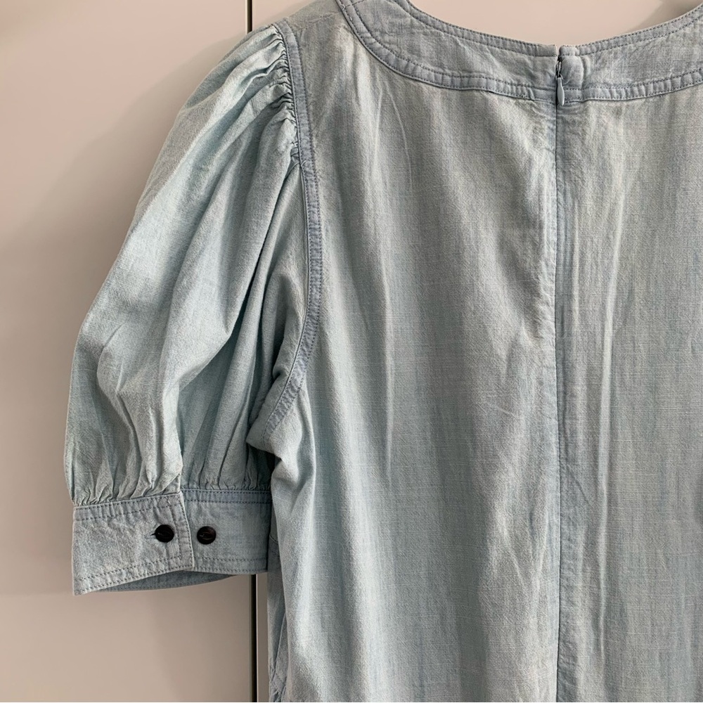 SOLD ☀️ Ralph Lauren Cotton Puff Sleeve Chambray Dress - Picture 7 of 11